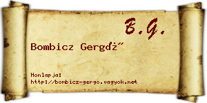 Bombicz Gergő névjegykártya